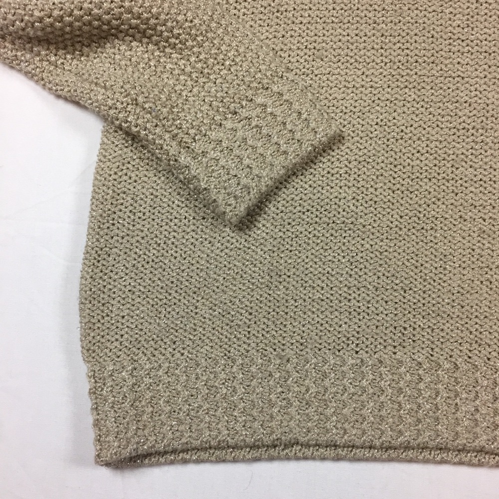 LC Lauren Conrad gold metallic LOVE sweater small - Picture 4 of 7
